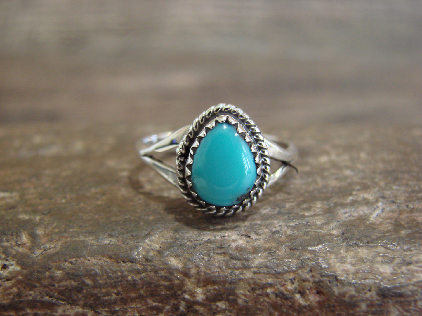 Native American Sterling Silver & Turquoise Ring by Largo - Size 6
