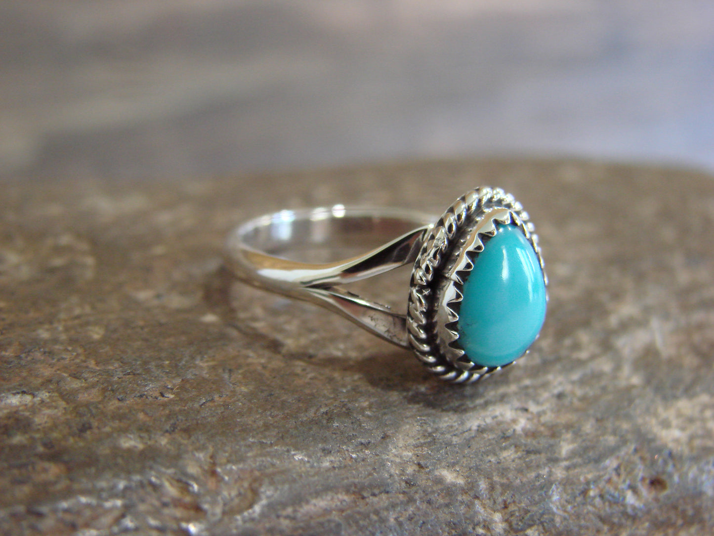 Native American Sterling Silver & Turquoise Ring by Largo - Size 6