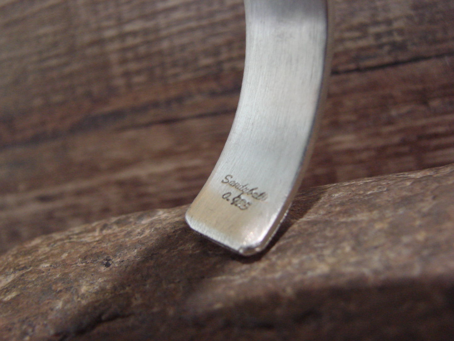 Navajo Hand Stamped Sterling Silver Bracelet by Sandy Bell