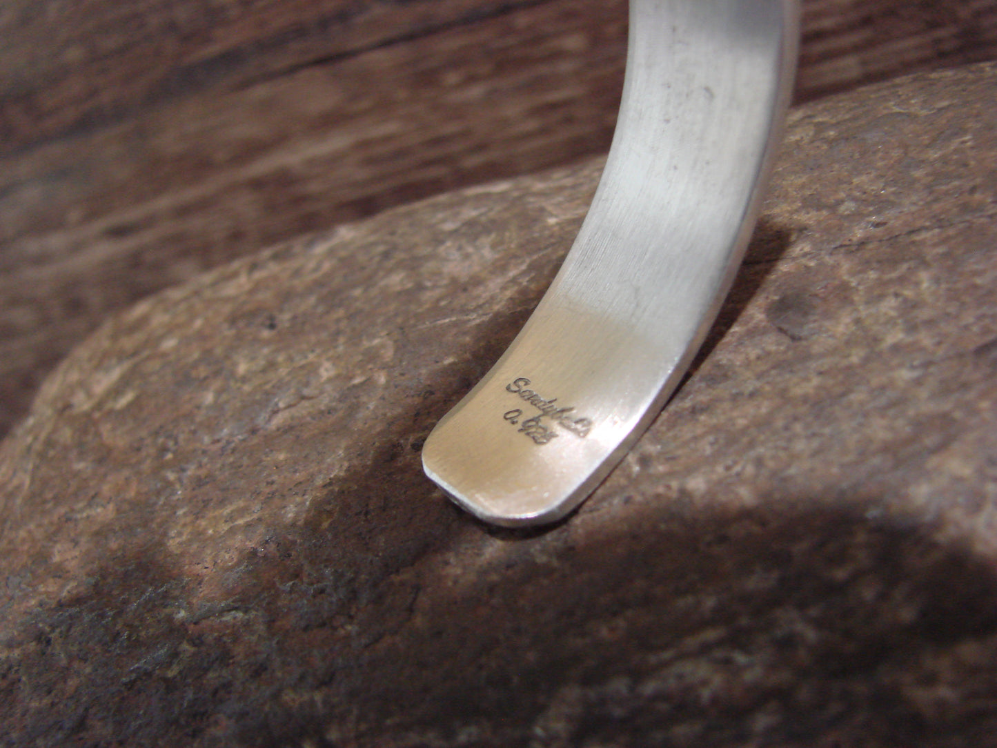 Navajo Hand Stamped Sterling Silver Bracelet by Sandy Bell