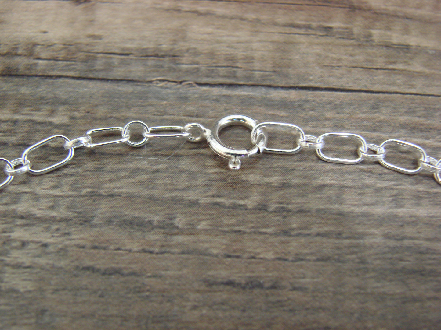 Native American Sterling Silver & White Opal Link Necklace -Betone