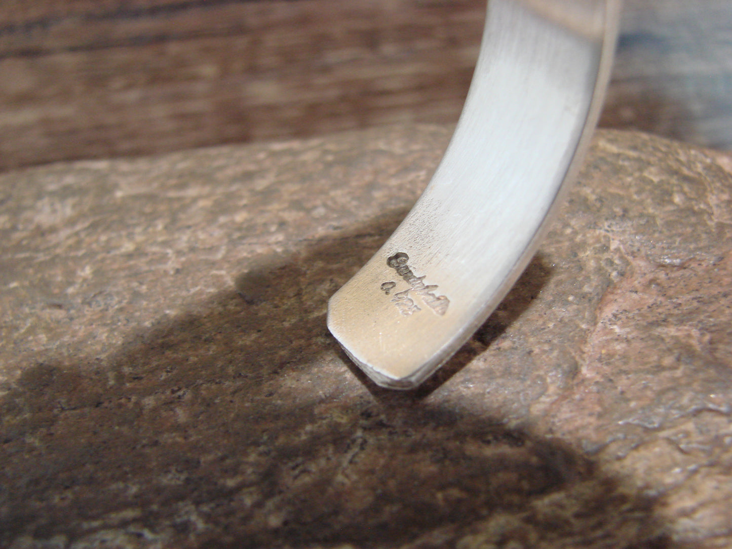 Navajo Hand Stamped Sterling Silver Bracelet by Sandy Bell