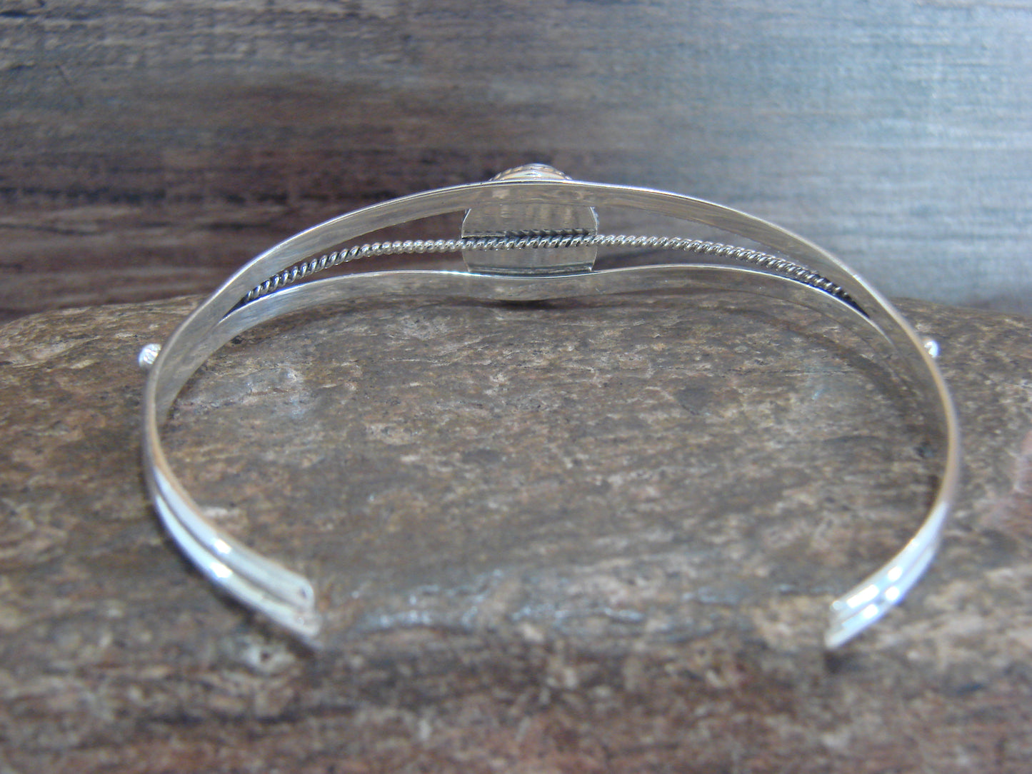 Native American Sterling Silver & Turquoise Bracelet by Saunders