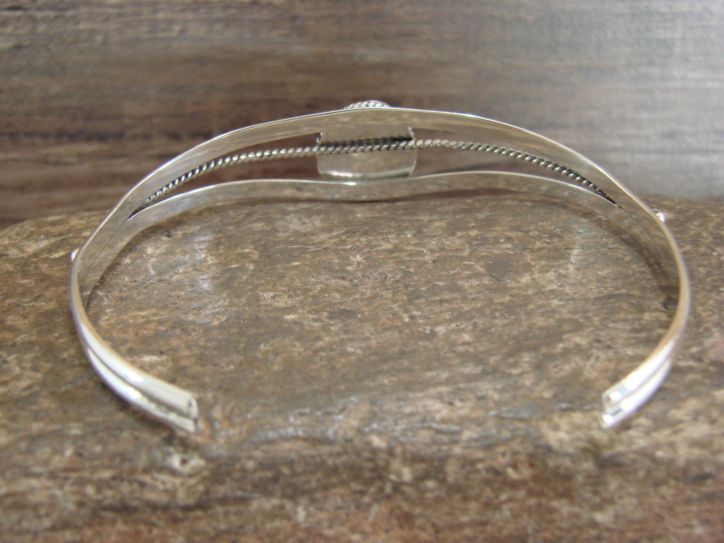 Native American Sterling Silver & Turquoise Bracelet by Saunders