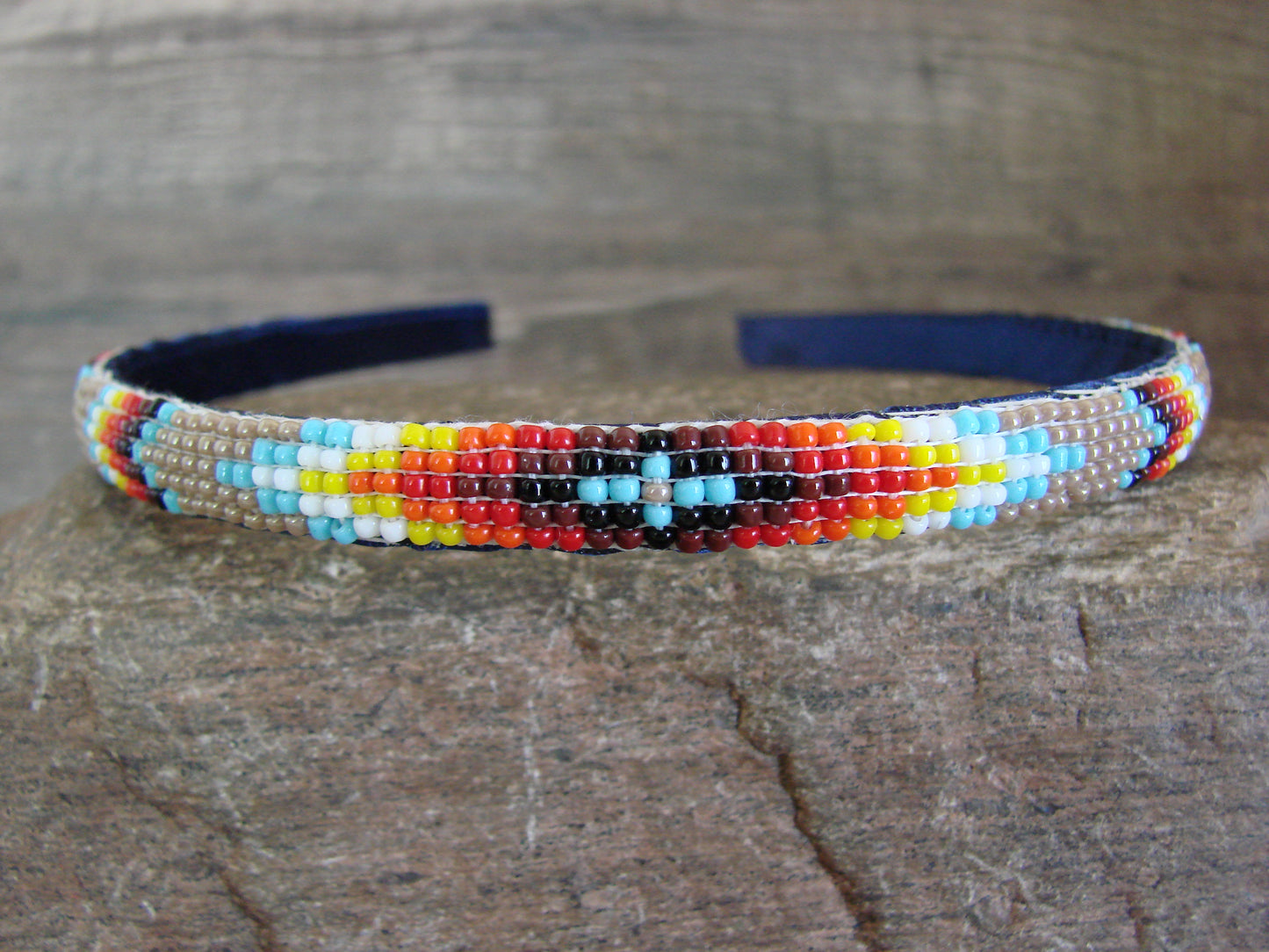 Navajo Indian Hand Beaded Head Band by Cleveland