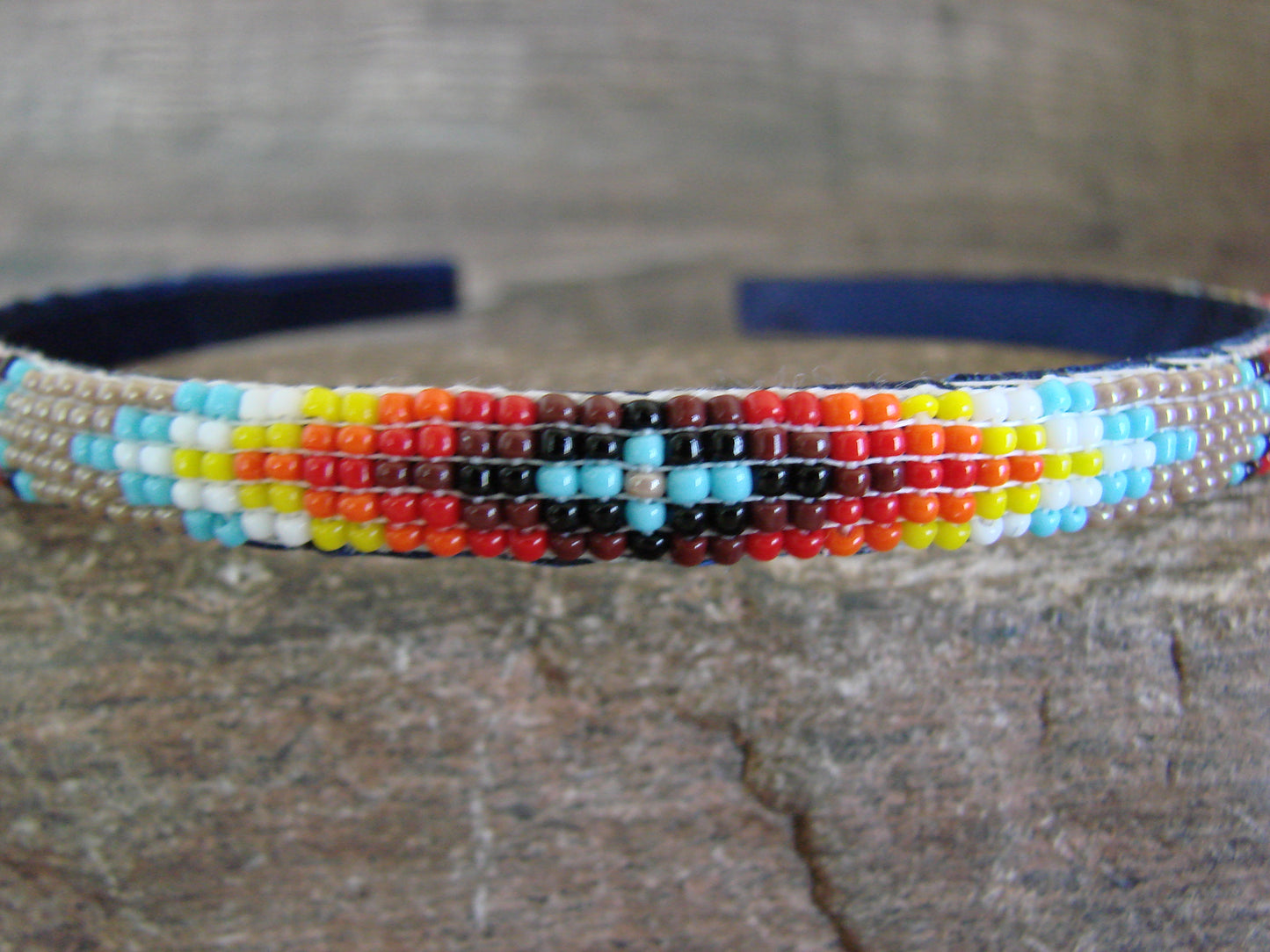 Navajo Indian Hand Beaded Head Band by Cleveland