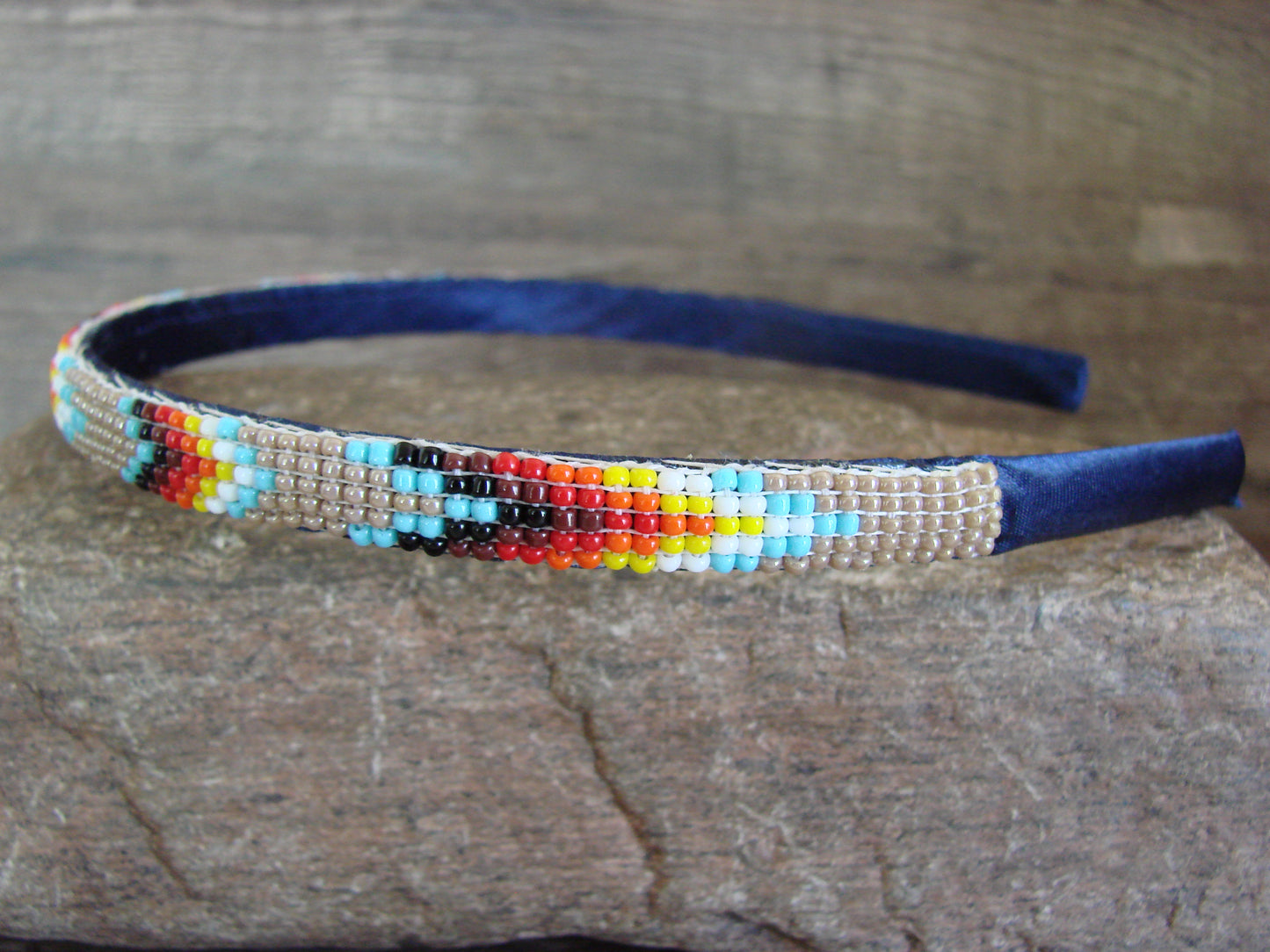 Navajo Indian Hand Beaded Head Band by Cleveland
