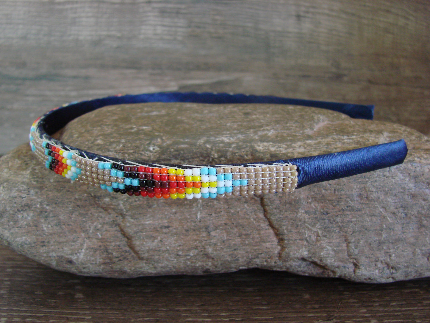 Navajo Indian Hand Beaded Head Band by Cleveland