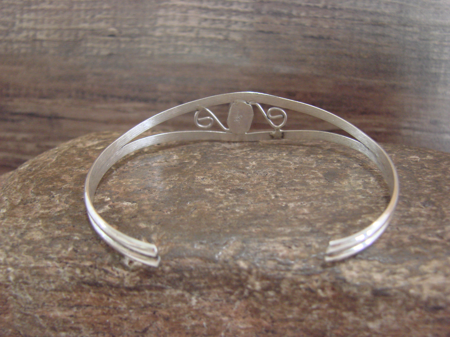 Native American Sterling Silver & Coral Bracelet by Lincoln