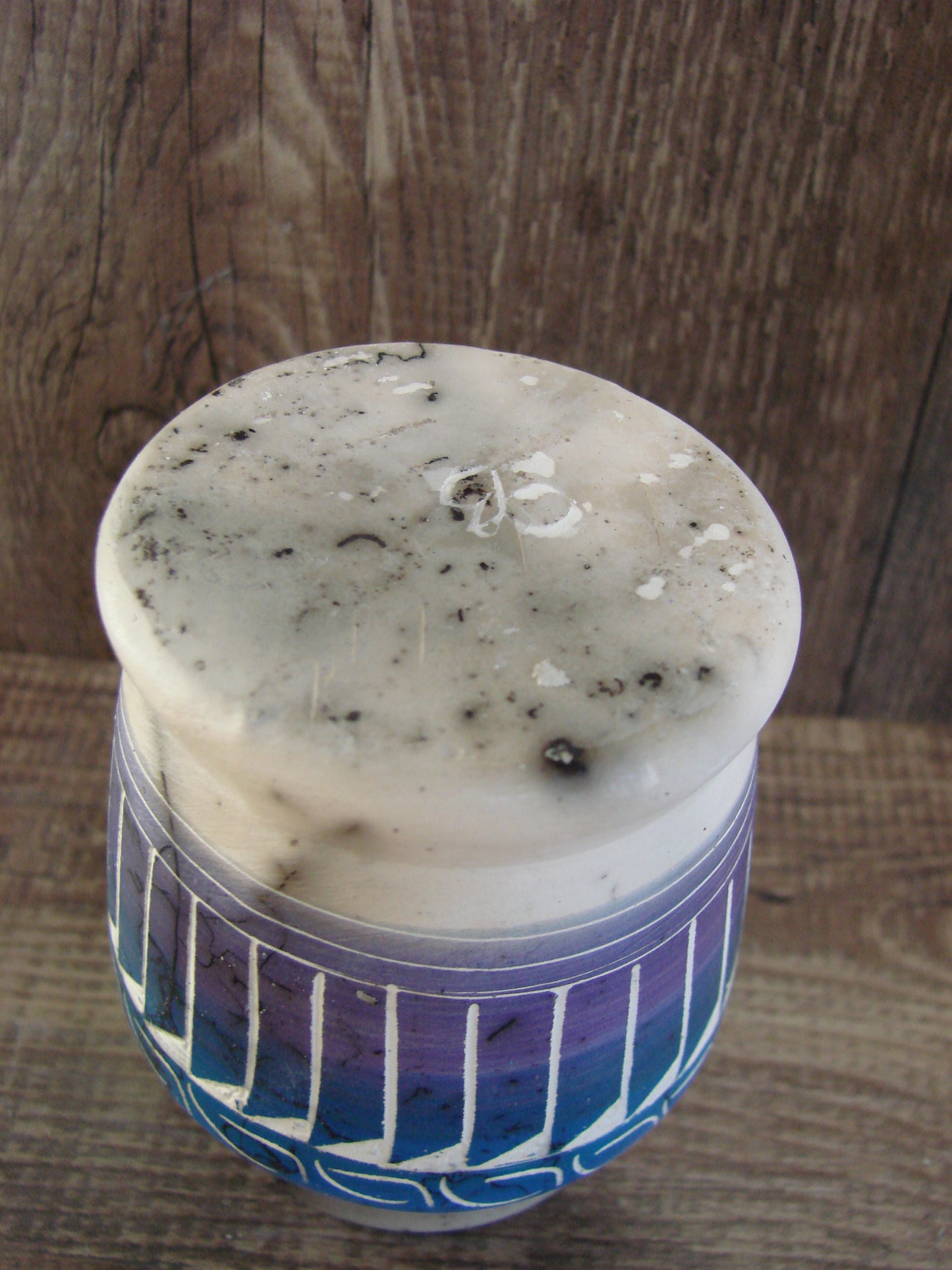 Small Native American Hand Etched Horse Hair Pottery - Benally