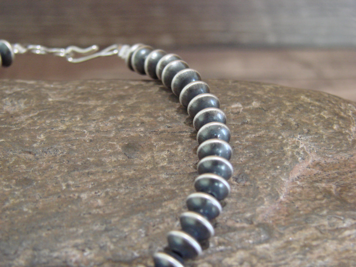 Sterling Silver Navajo Pearl Saucer Bead Bracelet by Jake