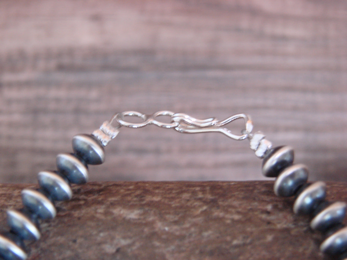 Sterling Silver Navajo Pearl Saucer Bead Bracelet by Jake
