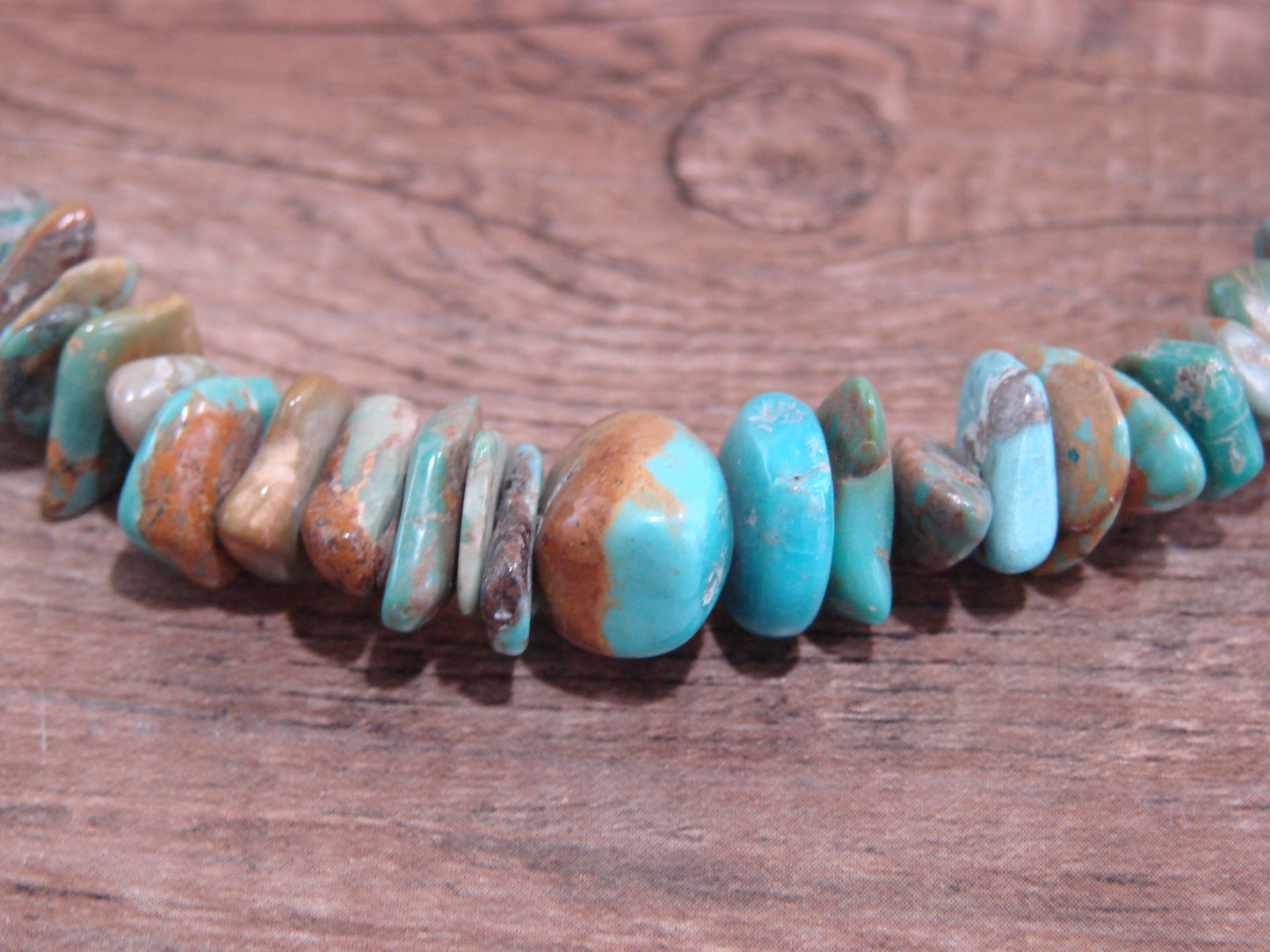 Native American Sterling Silver 17" Turquoise Nugget Stone Necklace by Coriz