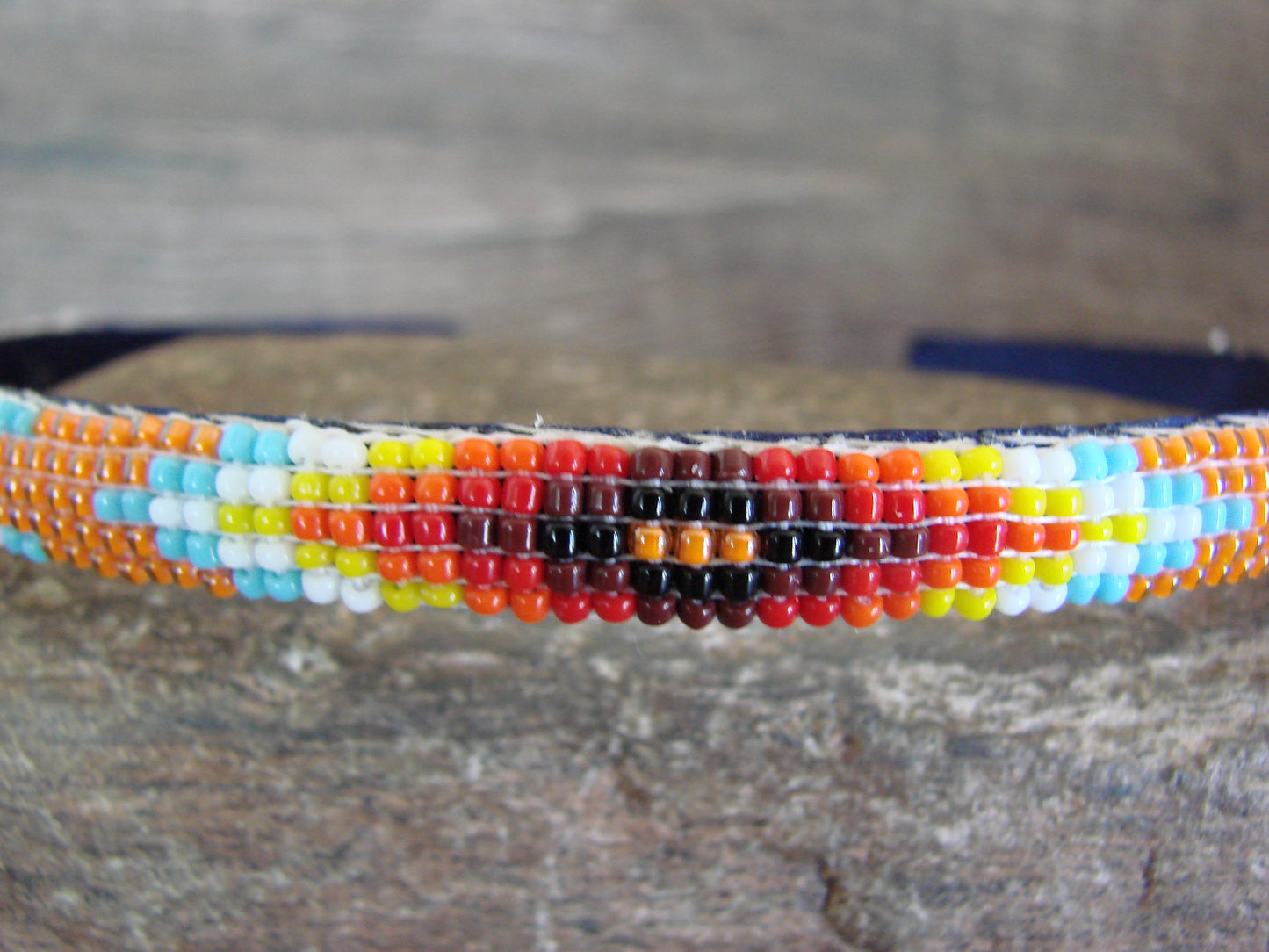 Navajo Indian Hand Beaded Head Band by Cleveland