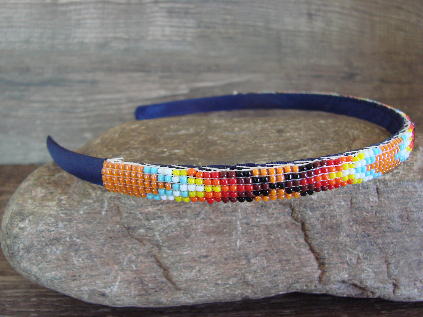 Navajo Indian Hand Beaded Head Band by Cleveland