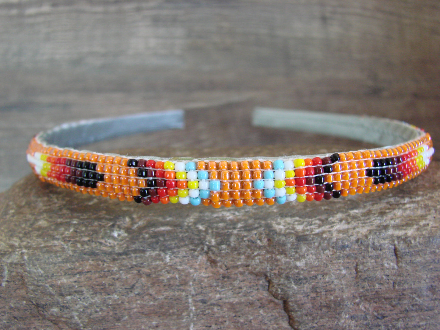 Navajo Indian Hand Beaded Head Band by Cleveland