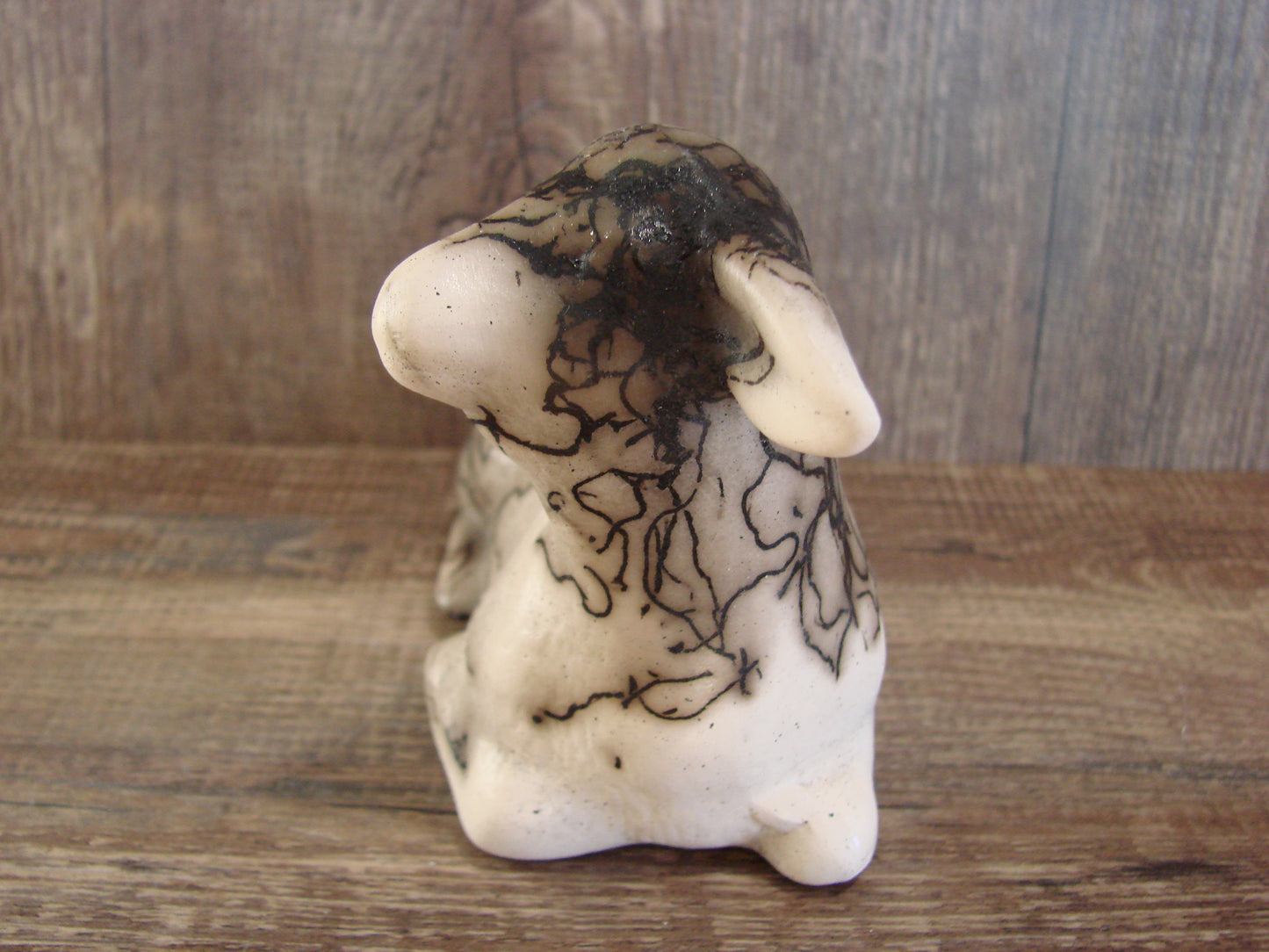 Native American Pottery Horse Hair Lamb Sculpture by Vail