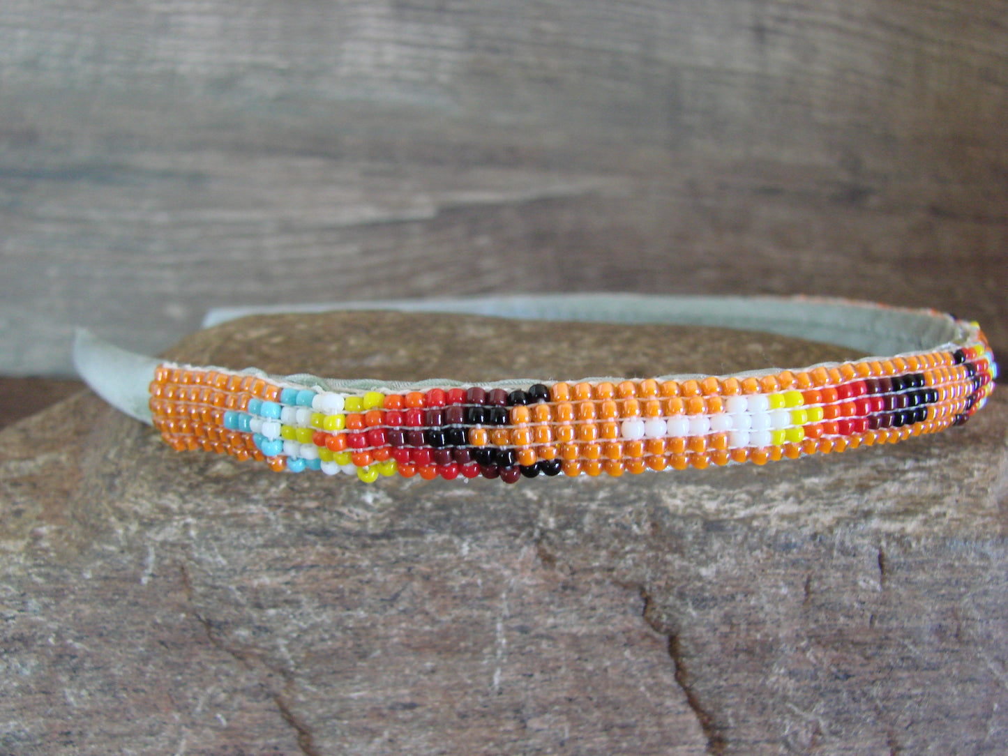 Navajo Indian Hand Beaded Head Band by Cleveland