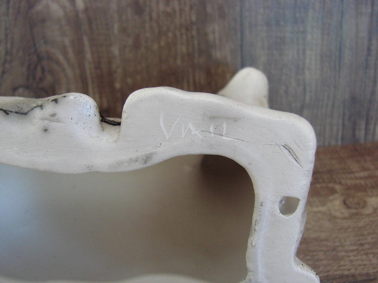 Native American Pottery Horse Hair Lamb Sculpture by Vail