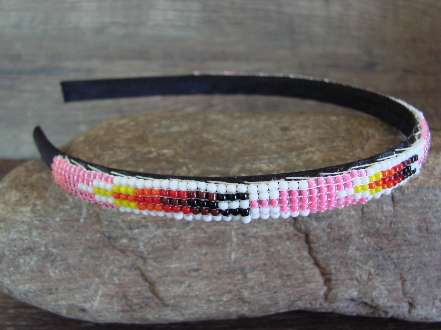 Navajo Indian Hand Beaded Head Band by Cleveland
