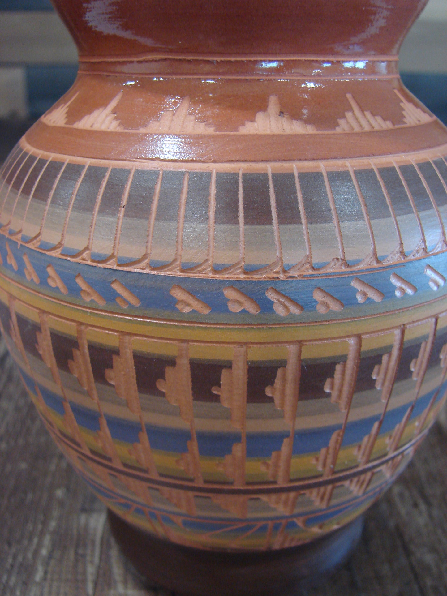 Native American Hand Etched & Hand Painted Pottery - Gilmore