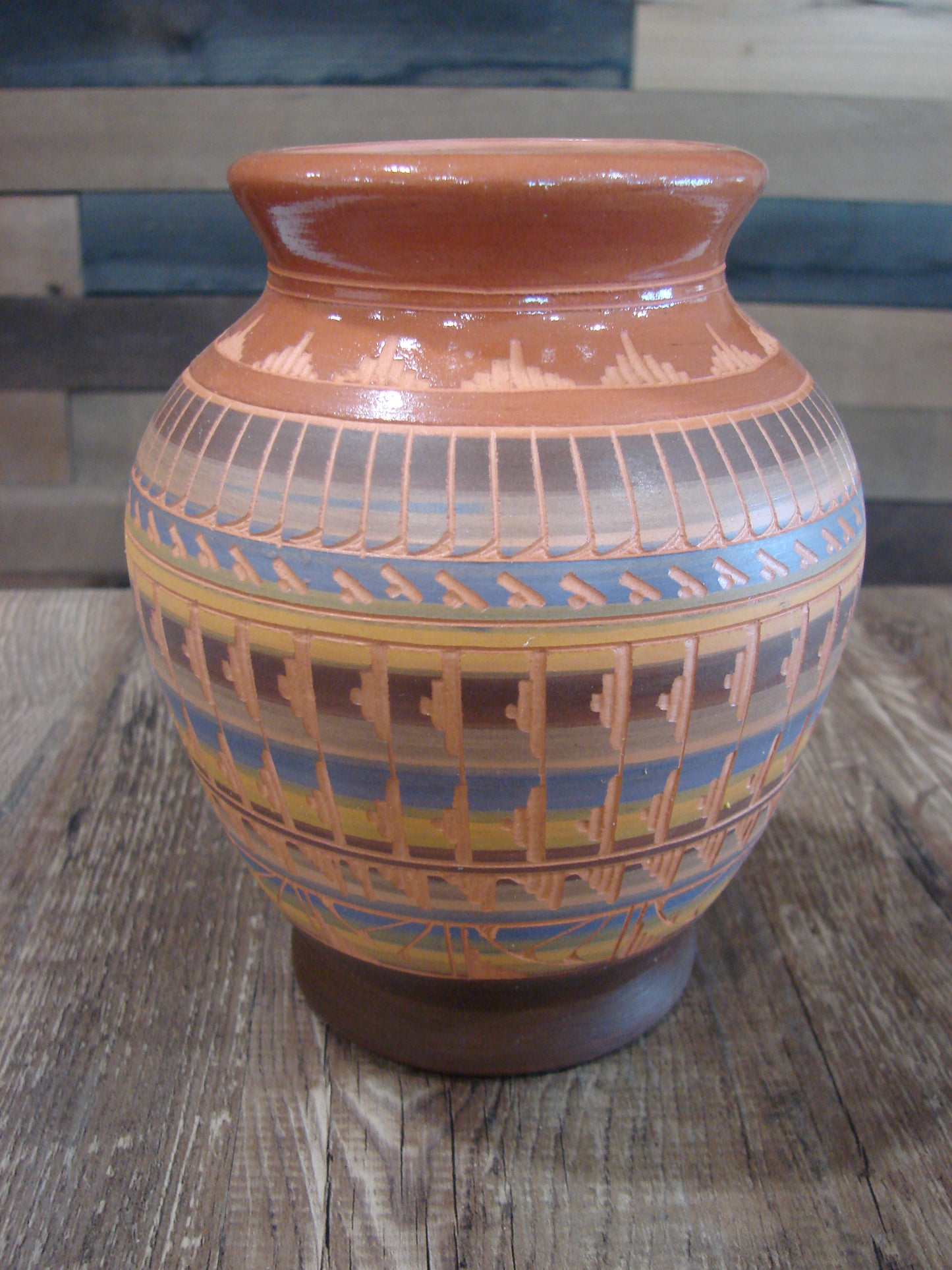 Native American Hand Etched & Hand Painted Pottery - Gilmore