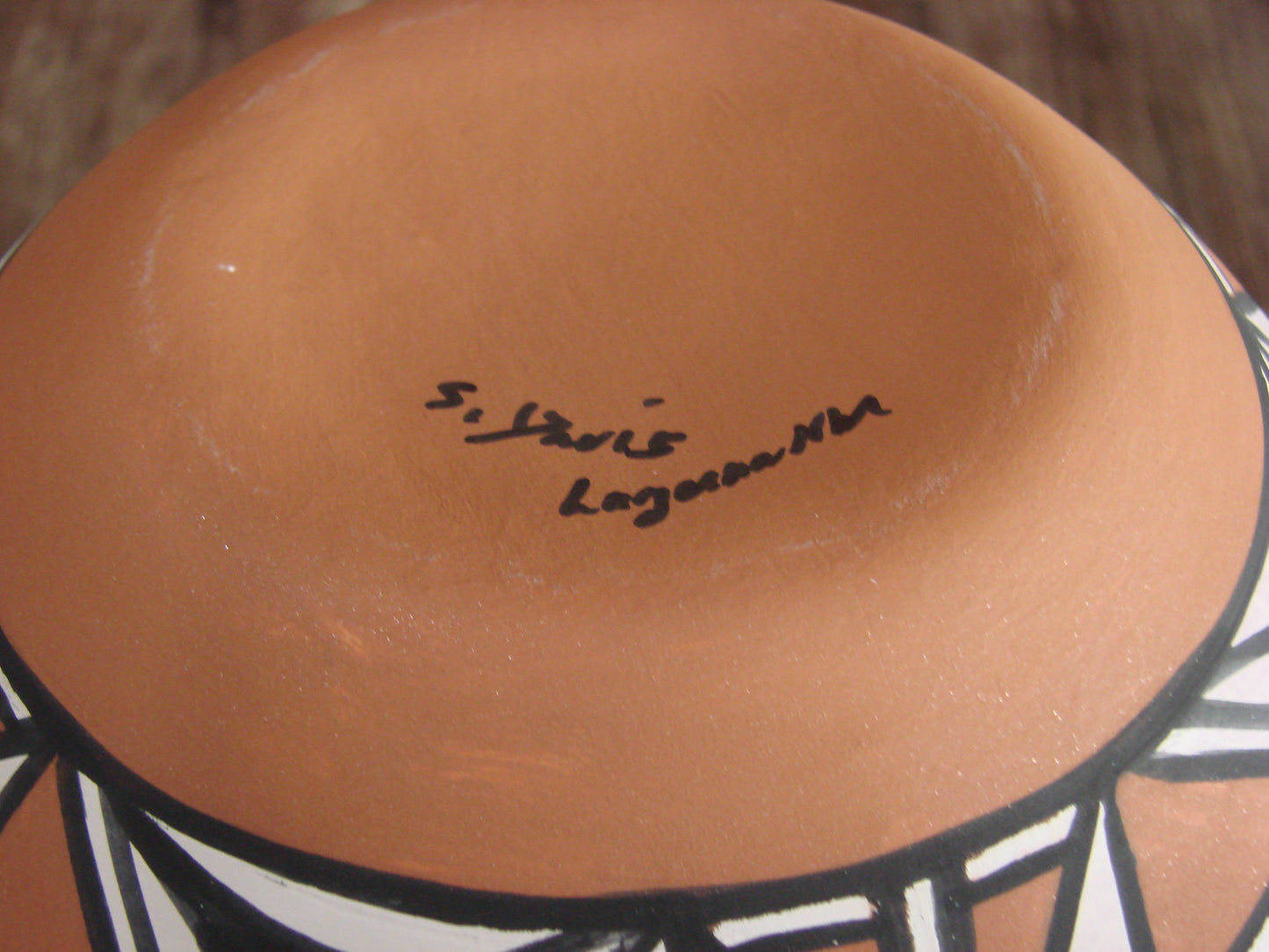 Native American Fine Line Laguna Hand Painted Pottery by Davis