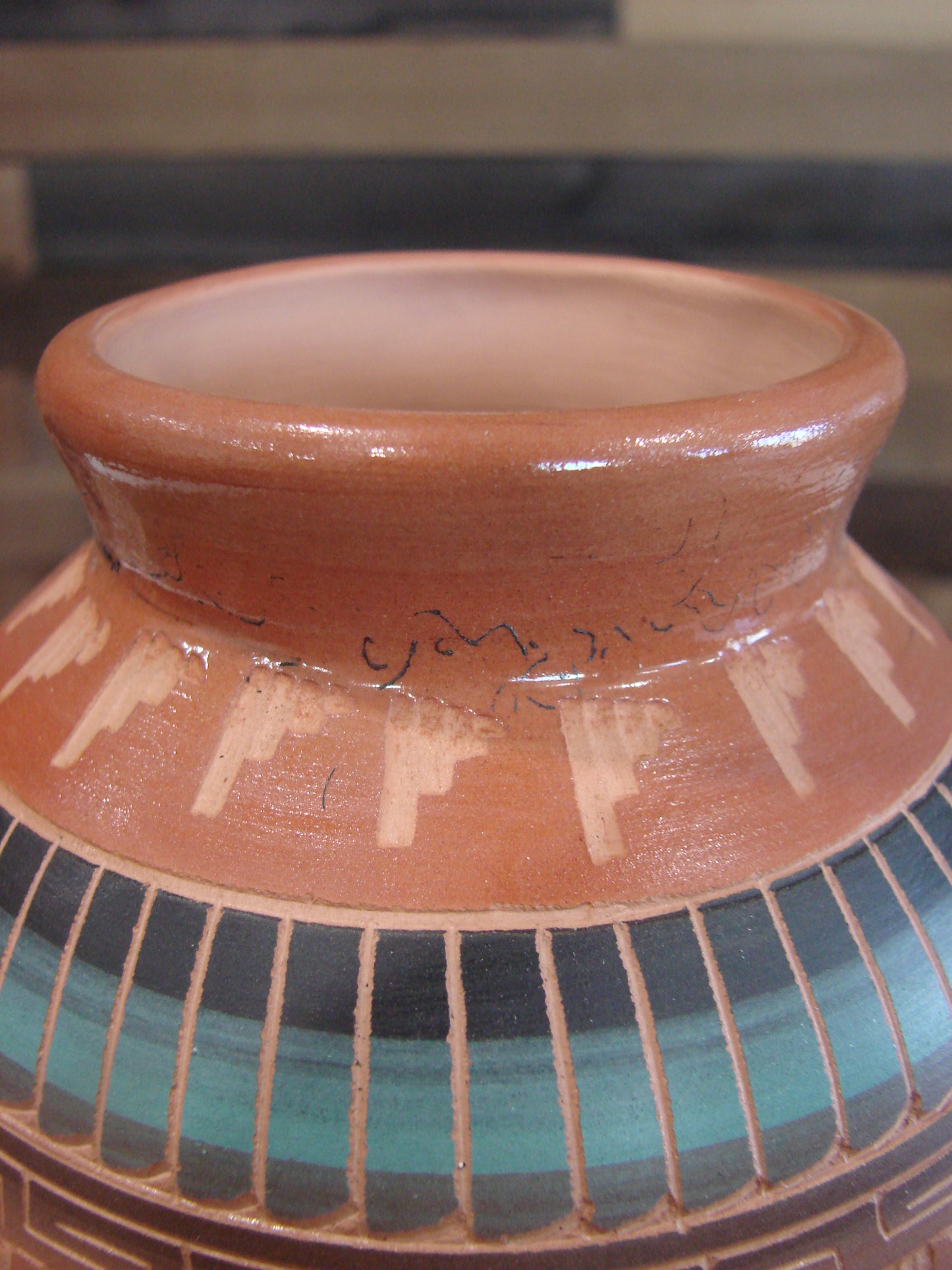 Native American Hand Etched & Hand Painted Pottery - Gilmore