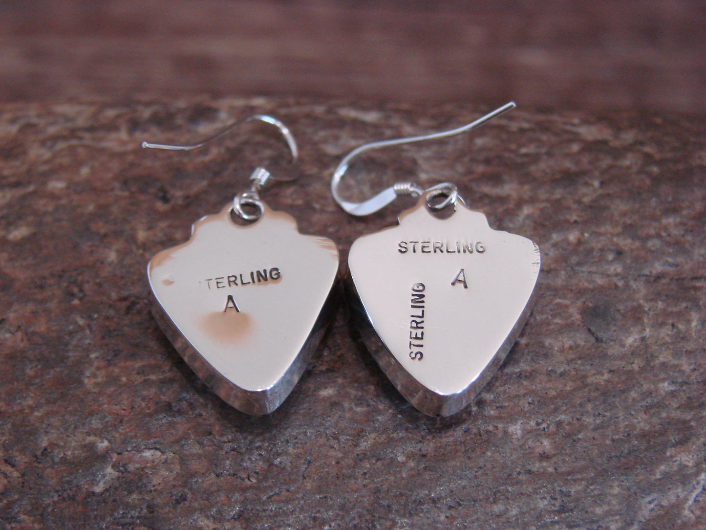 Navajo Sterling Silver & White Buffalo Turquoise Dangle Earrings by Lopez