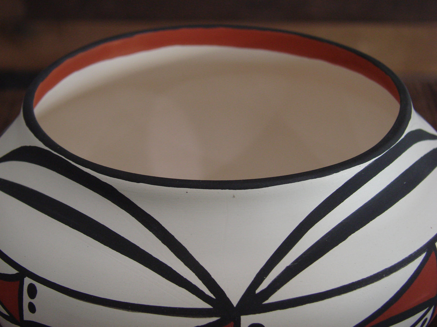 Native American Fine Line Hand Painted Pottery by Yaz
