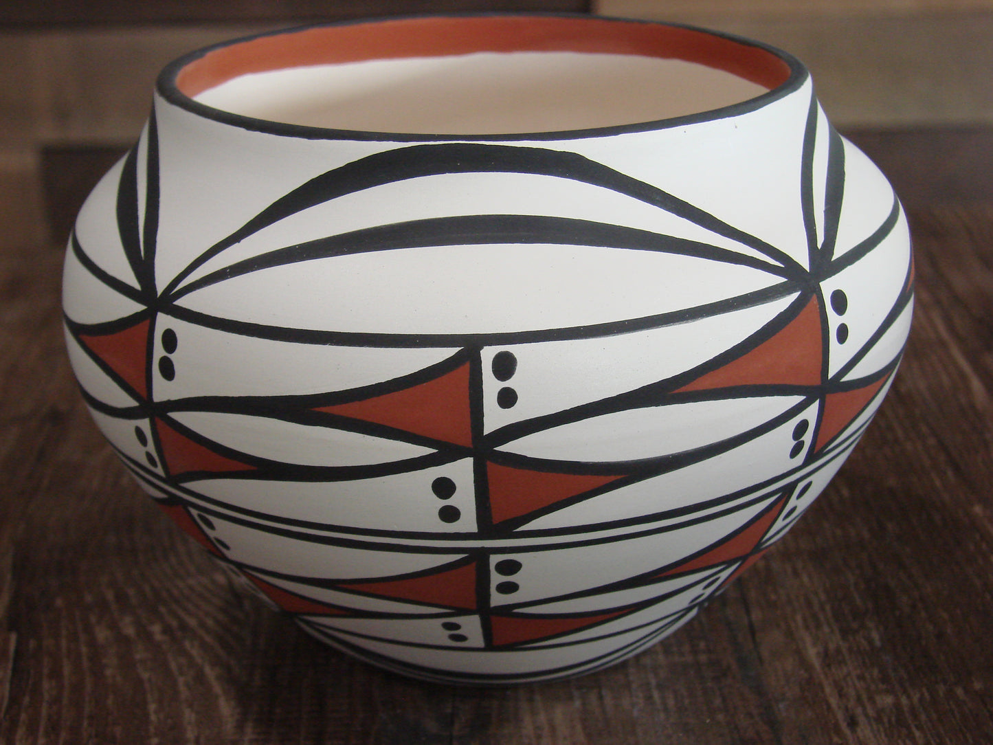 Native American Fine Line Hand Painted Pottery by Yaz