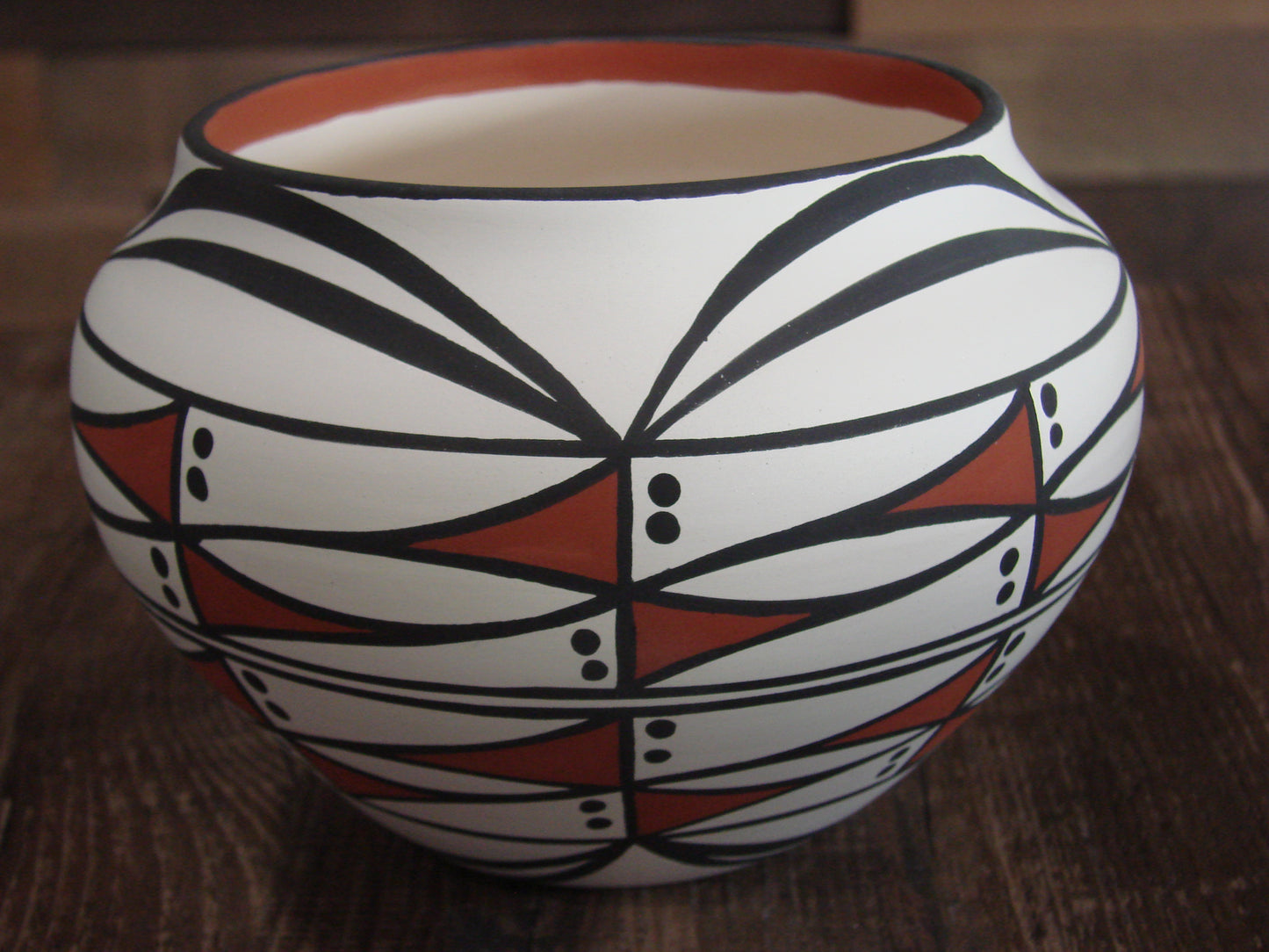 Native American Fine Line Hand Painted Pottery by Yaz