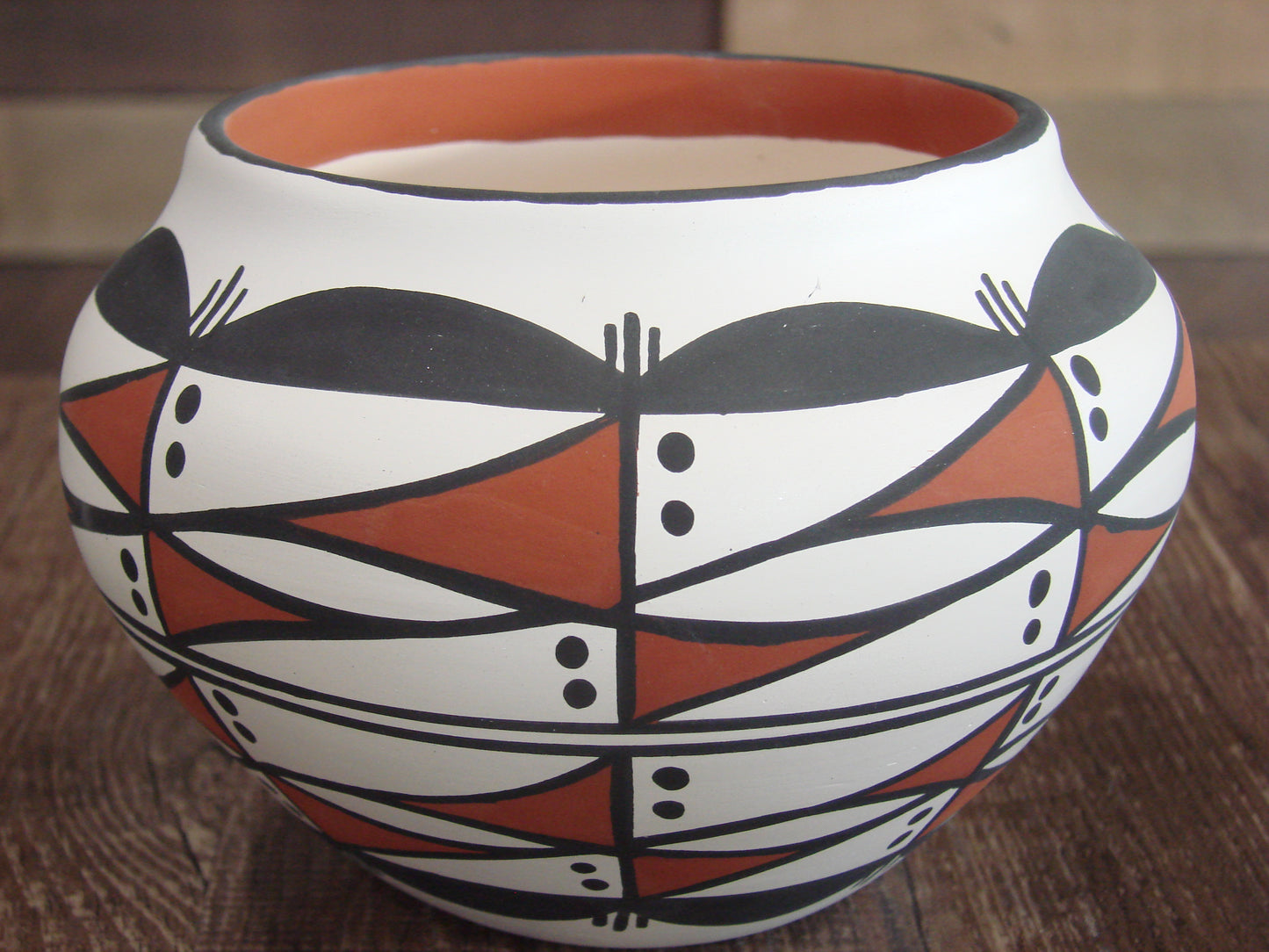 Native American Fine Line Hand Painted Pottery by Yaz