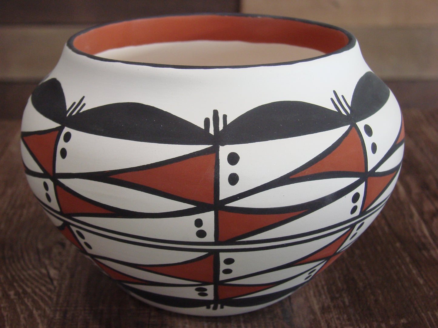 Native American Fine Line Hand Painted Pottery by Yaz