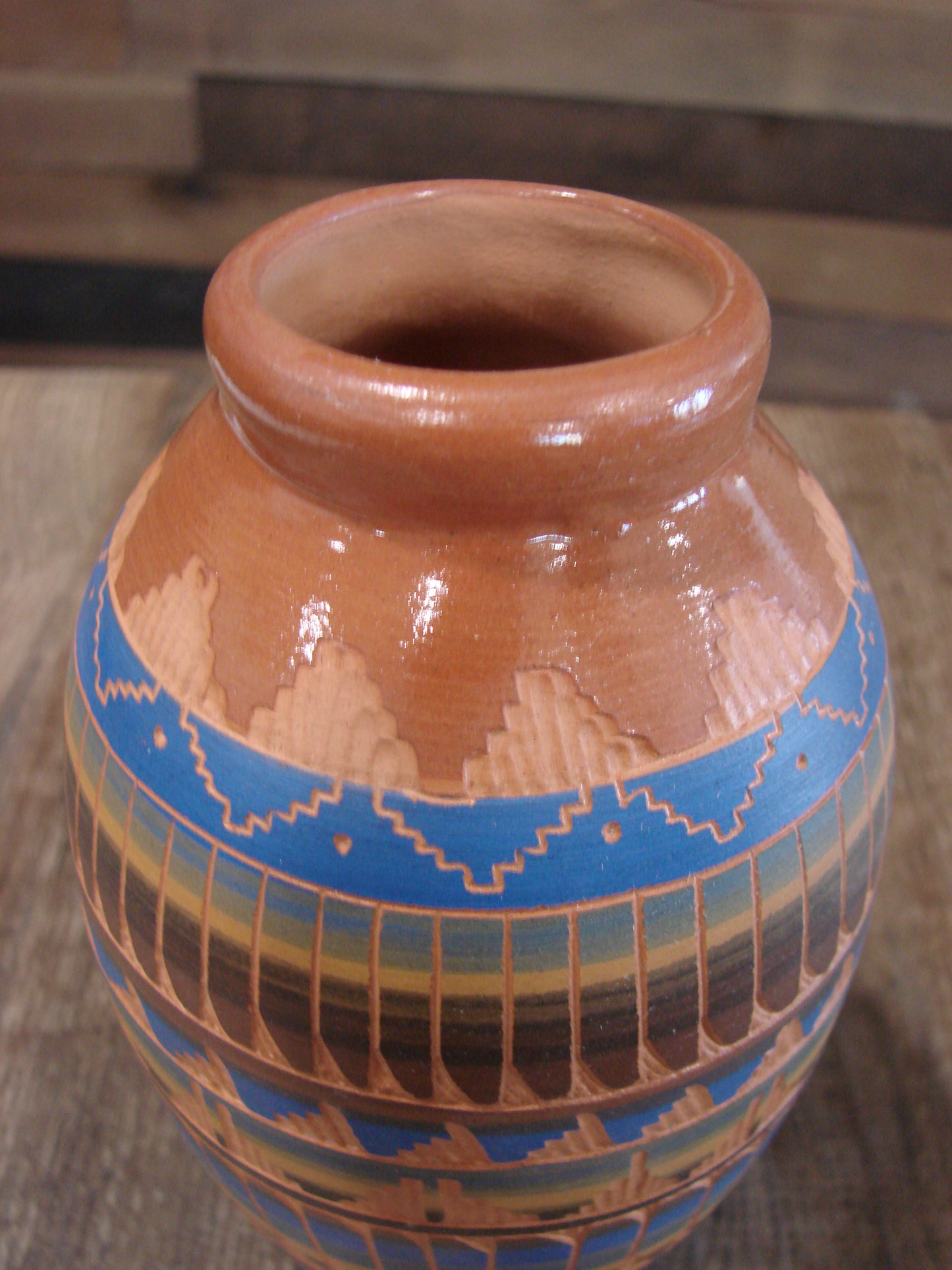 Native American Hand Etched & Hand Painted Pottery - Gilmore