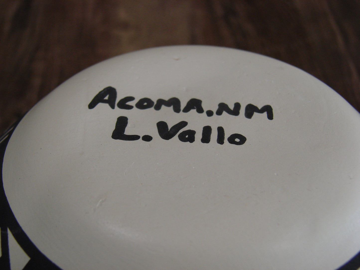 Native American Fine Line Hand Painted Pottery by L. Vallo