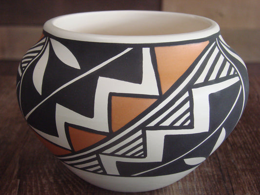 Native American Fine Line Hand Painted Pottery by L. Joe