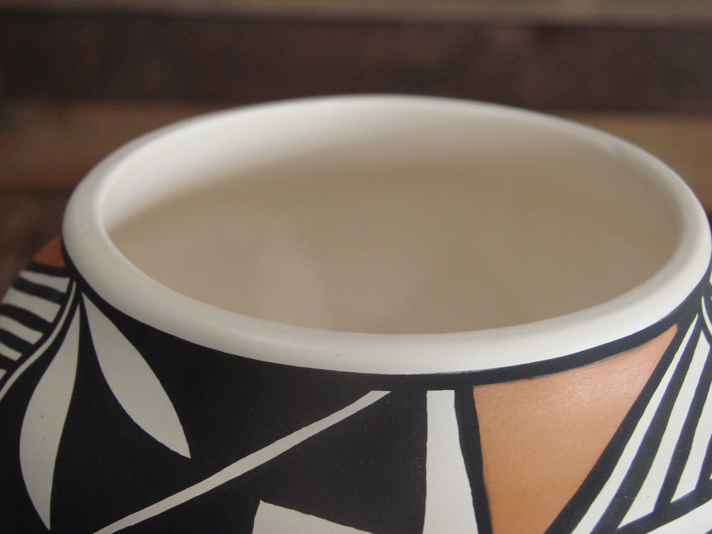 Native American Fine Line Hand Painted Pottery by L. Joe