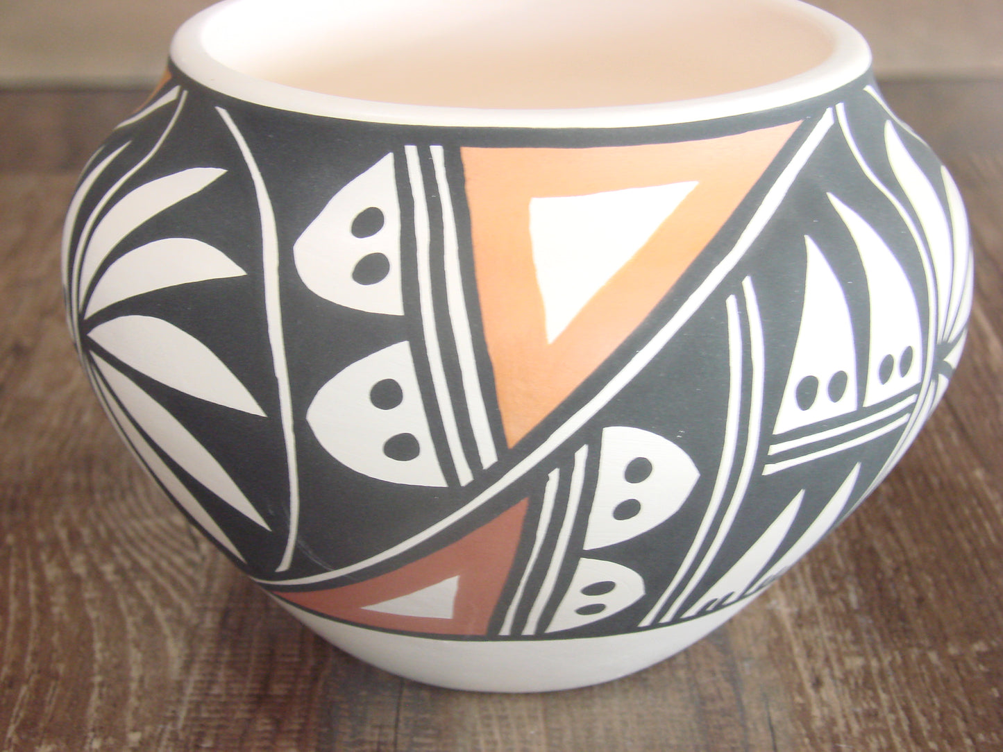 Native American Fine Line Hand Painted Pottery by L. Joe