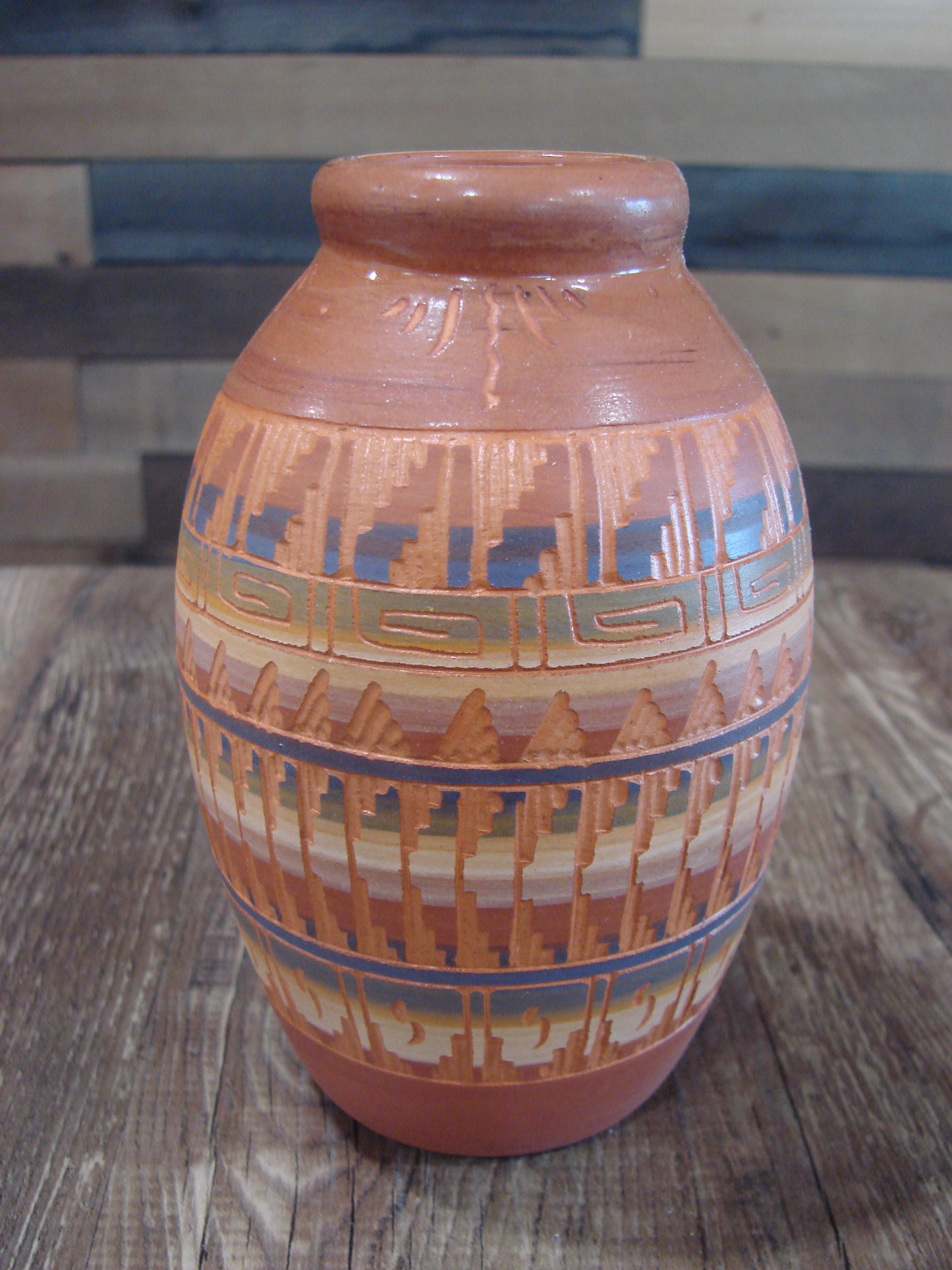 Native American Hand Etched & Hand Painted Pottery - Gilmore
