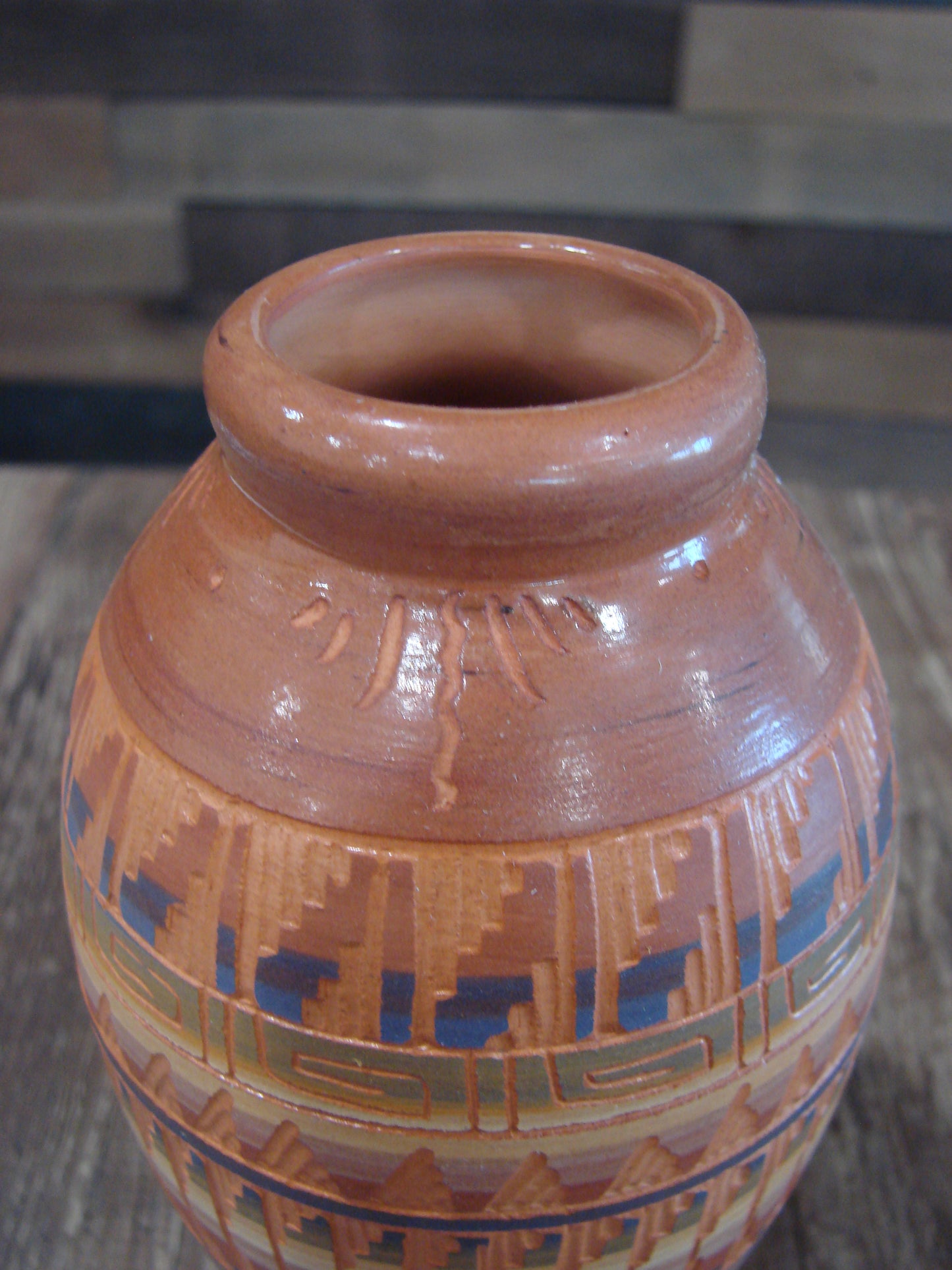 Native American Hand Etched & Hand Painted Pottery - Gilmore