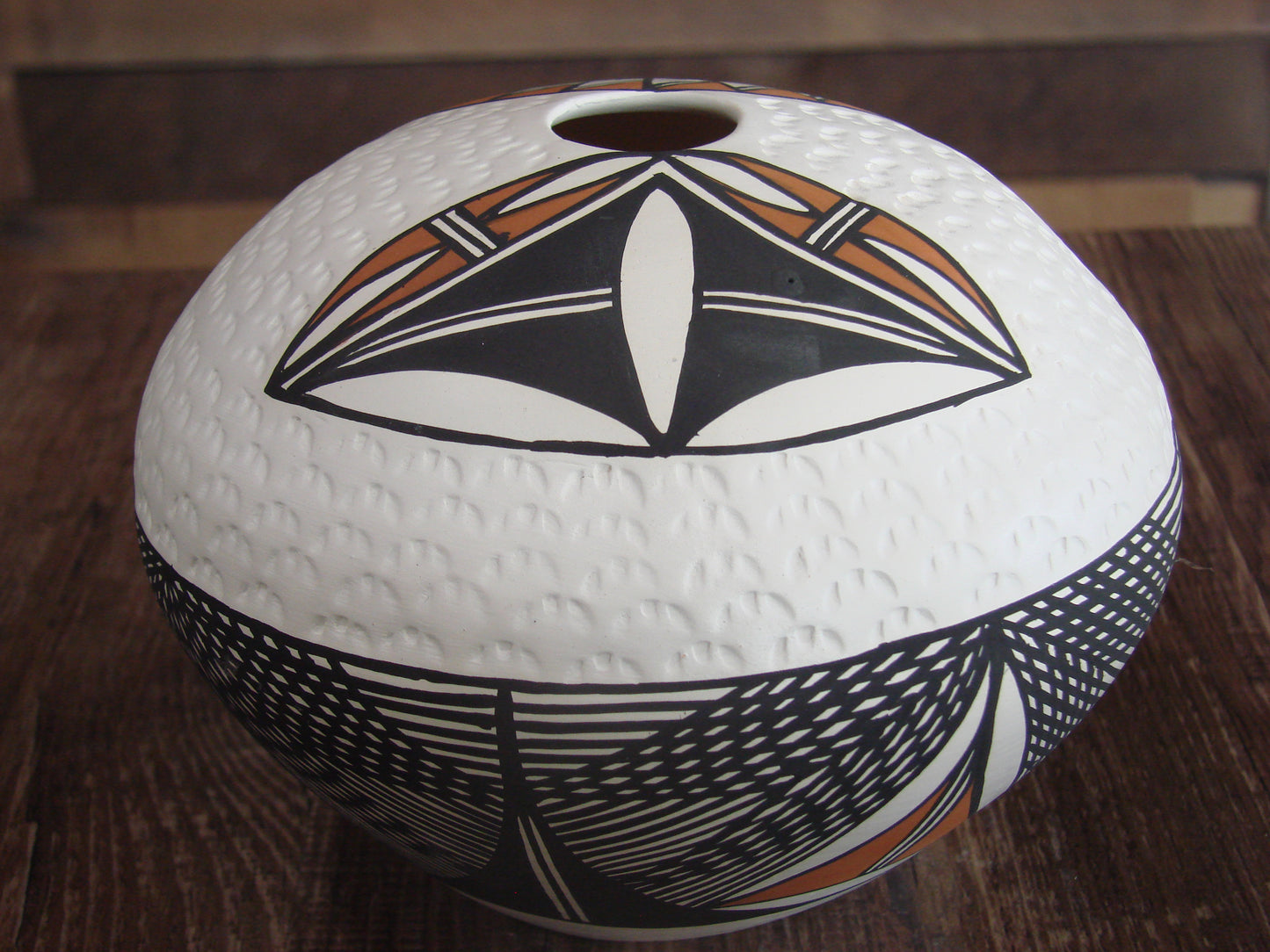 Native American Acoma Fine Line Hand Painted Pottery by B. Garcia