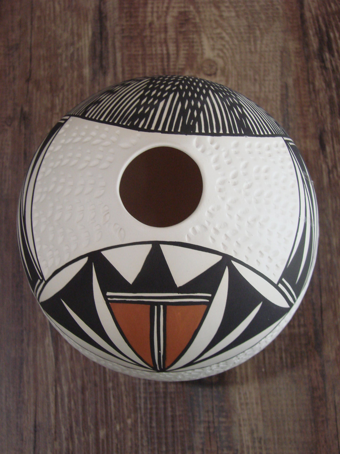Native American Acoma Fine Line Hand Painted Pottery by B. Garcia
