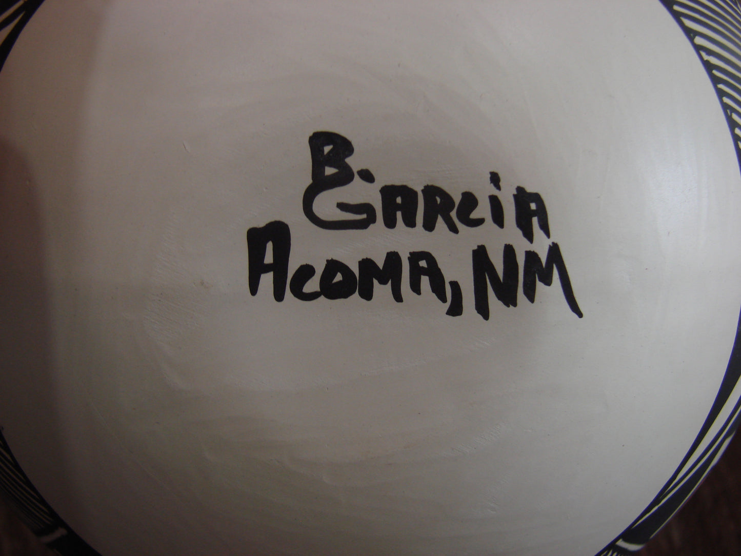 Native American Acoma Fine Line Hand Painted Pottery by B. Garcia
