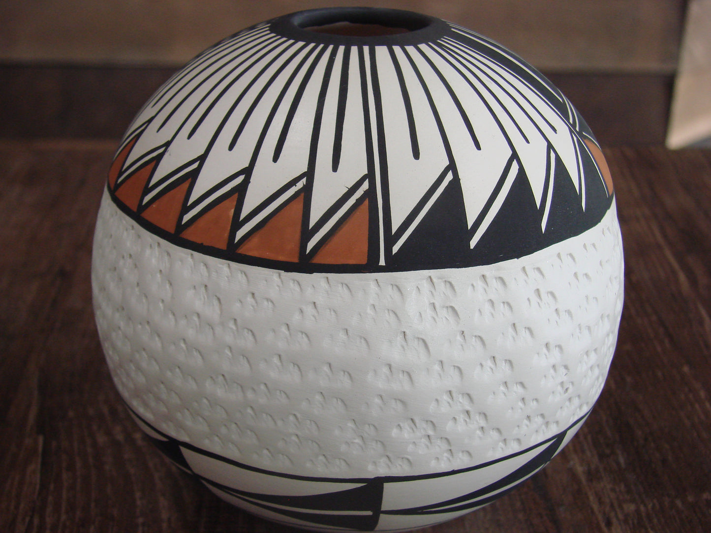 Native American Acoma Fine Line Hand Painted Pottery by B. Garcia
