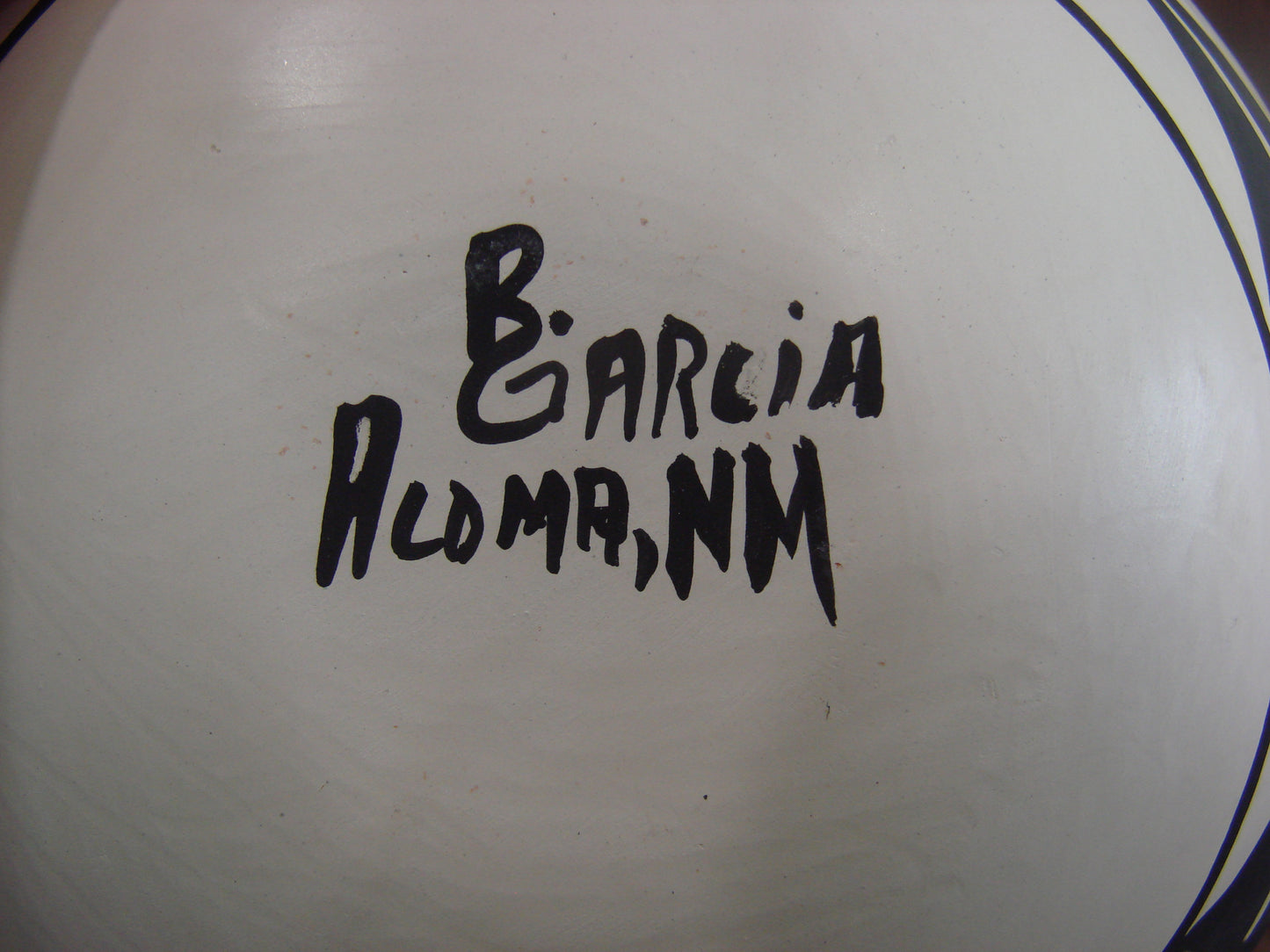 Native American Acoma Fine Line Hand Painted Pottery by B. Garcia