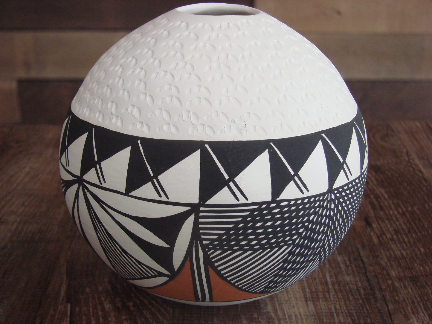 Native American Acoma Fine Line Hand Painted Pottery by B. Garcia