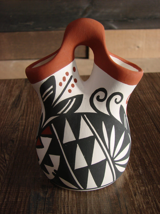 Small Native American Hand Painted Wedding Vase Pottery by Keith Sr.