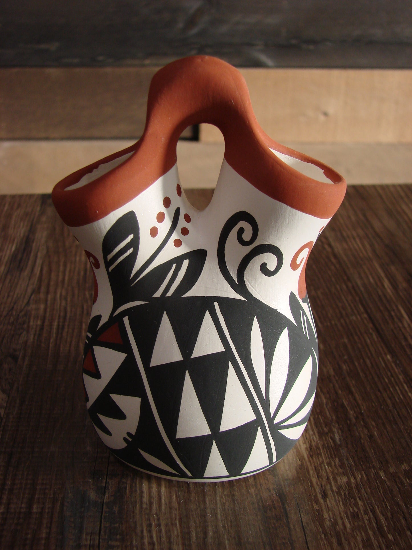 Small Native American Hand Painted Wedding Vase Pottery by Keith Sr.