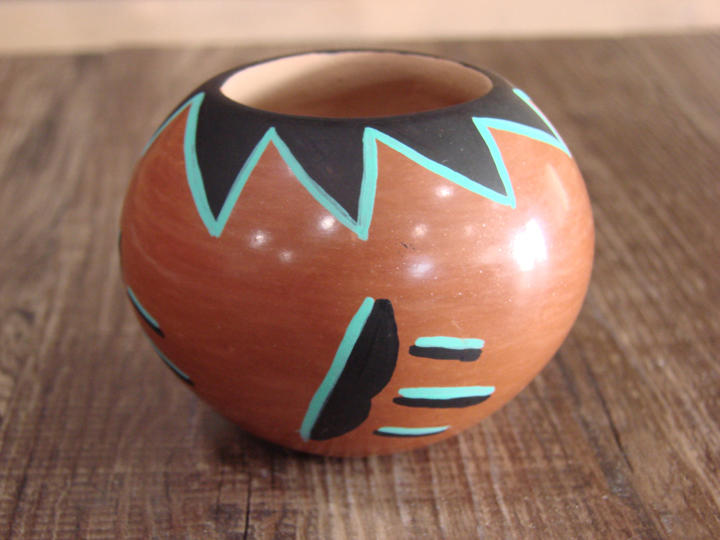 Small Native American Jemez Clay Hand Coiled Pottery Signed Yepa